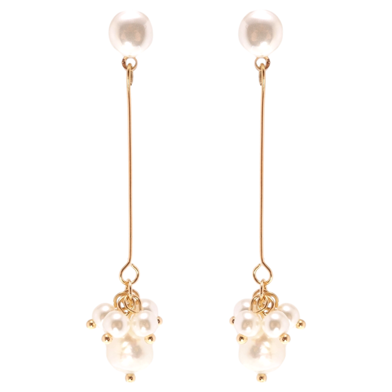 Сережки Xuping QQMM Позолота 18K пусети Грони перлів фото №1