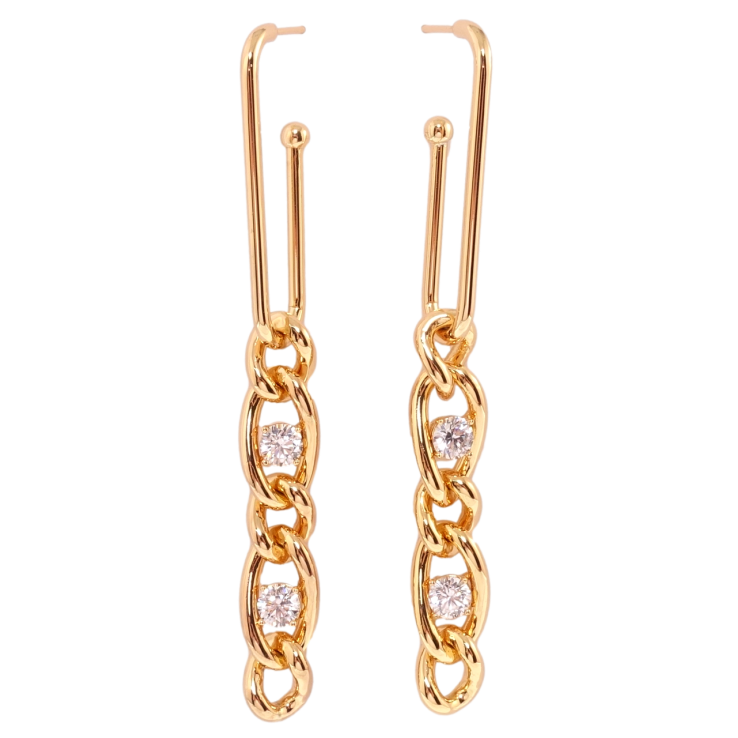 Сережки Xuping QQMM Позолота 18K пусети Ланцюжок з фіанітами фото №15 Сережки Xuping QQMM Позолота 18K пусети Ланцюжок з фіанітами фото №15