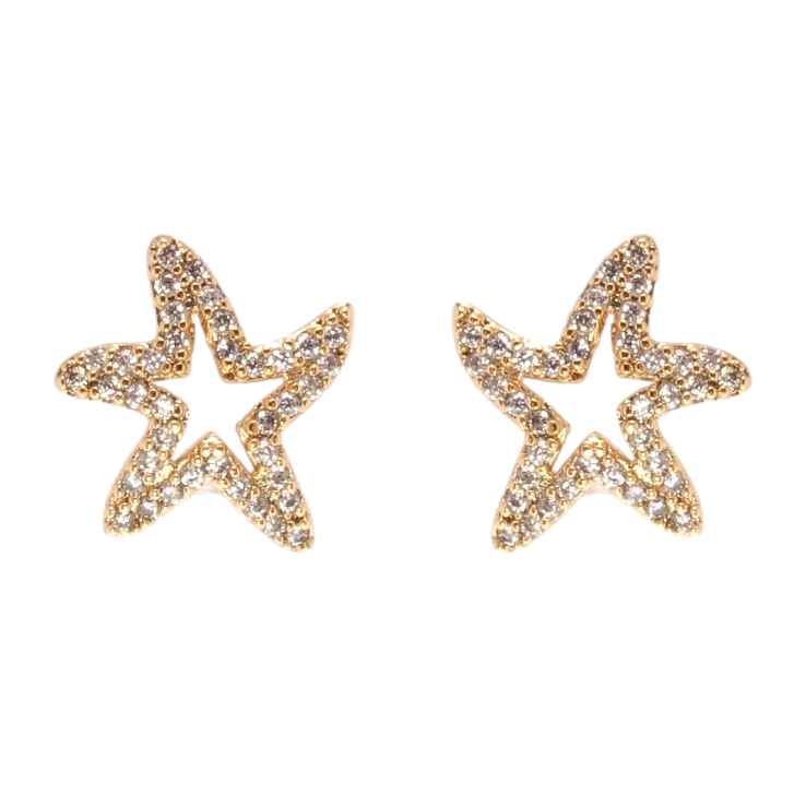 Серьги Xuping QQMM Позолота 18K пусеты Звезды инкрустация цирконием фото №20