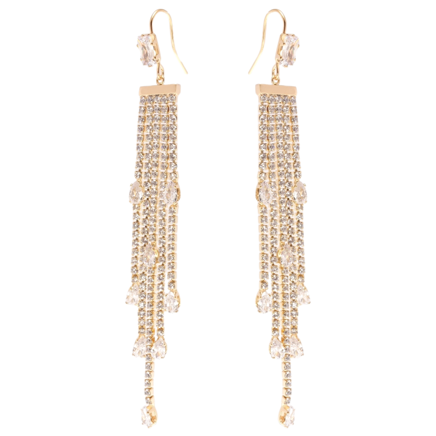 Сережки Xuping QQMM Позолота 18K французький замок Кристальні підвіски фото №1