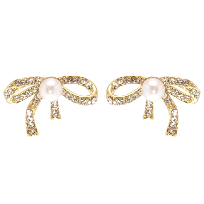 Сережки Xuping JEAN GOUJON Позолота 14K пусети Банти з перлами фото №1 Сережки Xuping JEAN GOUJON Позолота 14K пусети Банти з перлами фото №1