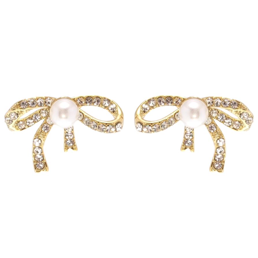 Серьги Xuping JEAN GOUJON Позолота 14K пусеты Банты с жемчугом фото №1 Серьги Xuping JEAN GOUJON Позолота 14K пусеты Банты с жемчугом фото №1