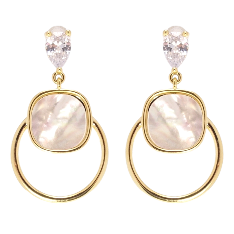 Сережки Xuping JEAN GOUJON Позолота 14K пусети колечки з перламутровими фото №1 Сережки Xuping JEAN GOUJON Позолота 14K пусети колечки з перламутровими фото №1