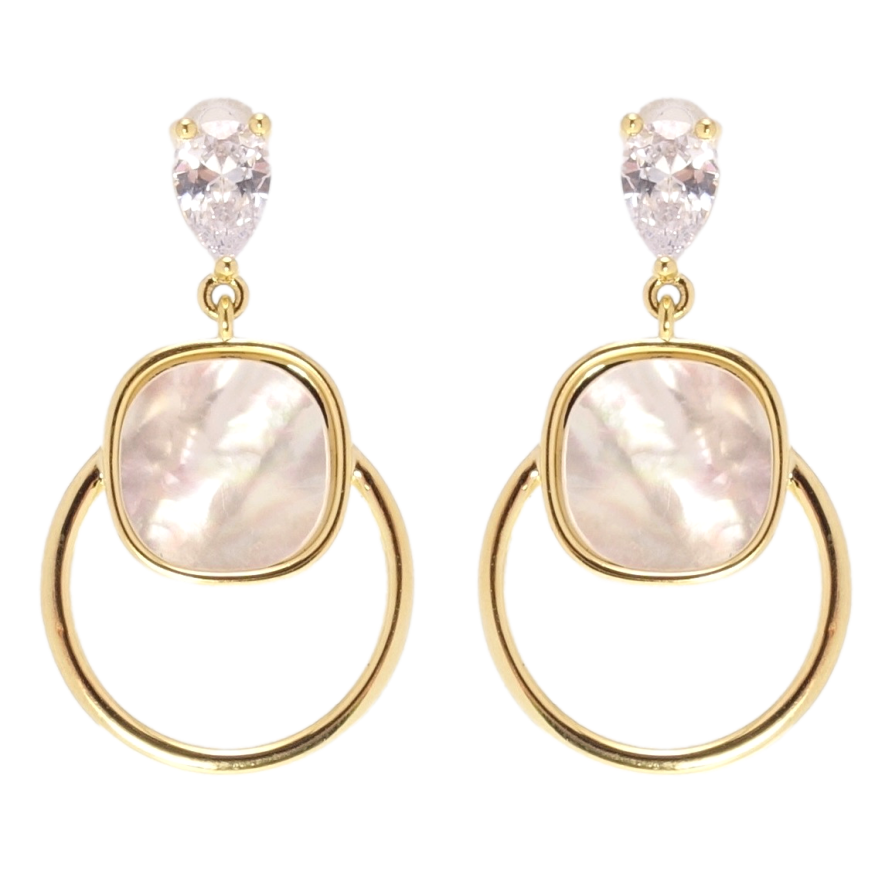 Сережки Xuping JEAN GOUJON Позолота 14K пусети колечки з перламутровими фото №1 Сережки Xuping JEAN GOUJON Позолота 14K пусети колечки з перламутровими фото №1