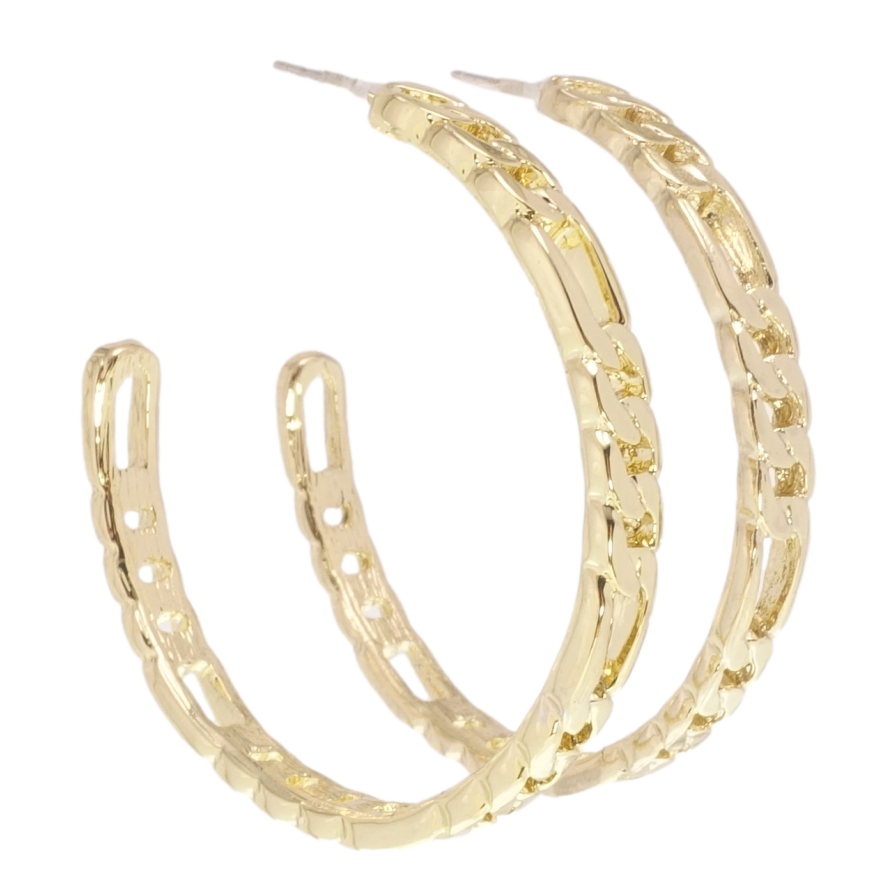 Сережки Xuping JEAN GOUJON Позолота 14K пусети колечки з візерунком ланцюжок фото №1 Сережки Xuping JEAN GOUJON Позолота 14K пусети колечки з візерунком ланцюжок фото №1