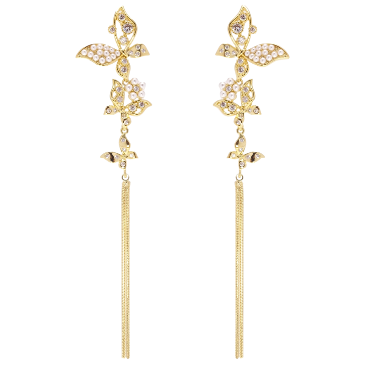 Сережки Xuping JEAN GOUJON Позолота 14K пусети Метелики фото №4 Сережки Xuping JEAN GOUJON Позолота 14K пусети Метелики фото №4