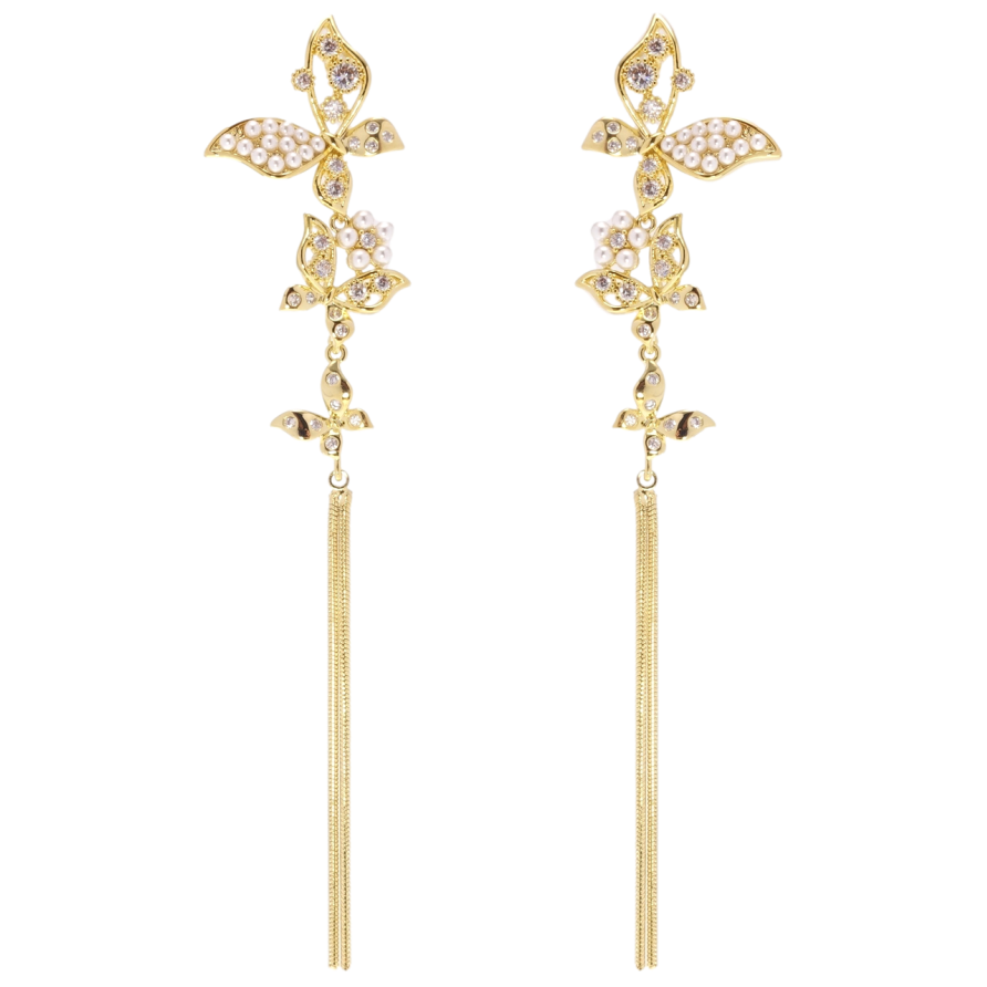 Сережки Xuping JEAN GOUJON Позолота 14K пусети Метелики фото №1 Сережки Xuping JEAN GOUJON Позолота 14K пусети Метелики фото №1