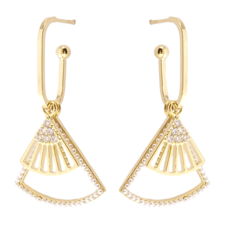 Сережки Xuping JEAN GOUJON Позолота 14K пусети Віяло фото №23 Сережки Xuping JEAN GOUJON Позолота 14K пусети Віяло фото №23