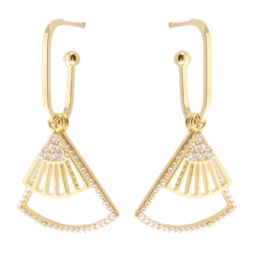 Серьги Xuping JEAN GOUJON Позолота 14K пусеты Веер фото №1 Серьги Xuping JEAN GOUJON Позолота 14K пусеты Веер фото №1
