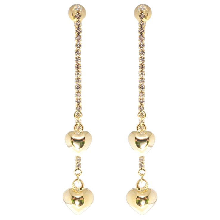 Сережки Xuping JEAN GOUJON Позолота 14K пусети Сердечки на кришталевих ланцюжках фото №18 Сережки Xuping JEAN GOUJON Позолота 14K пусети Сердечки на кришталевих ланцюжках фото №18