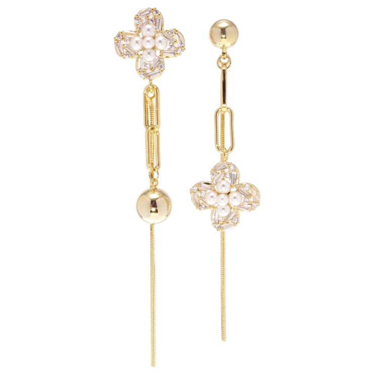 Сережки Xuping JEAN GOUJON Позолота 14K пусети Ассиметричні підвіски фото №3 Сережки Xuping JEAN GOUJON Позолота 14K пусети Ассиметричні підвіски фото №3