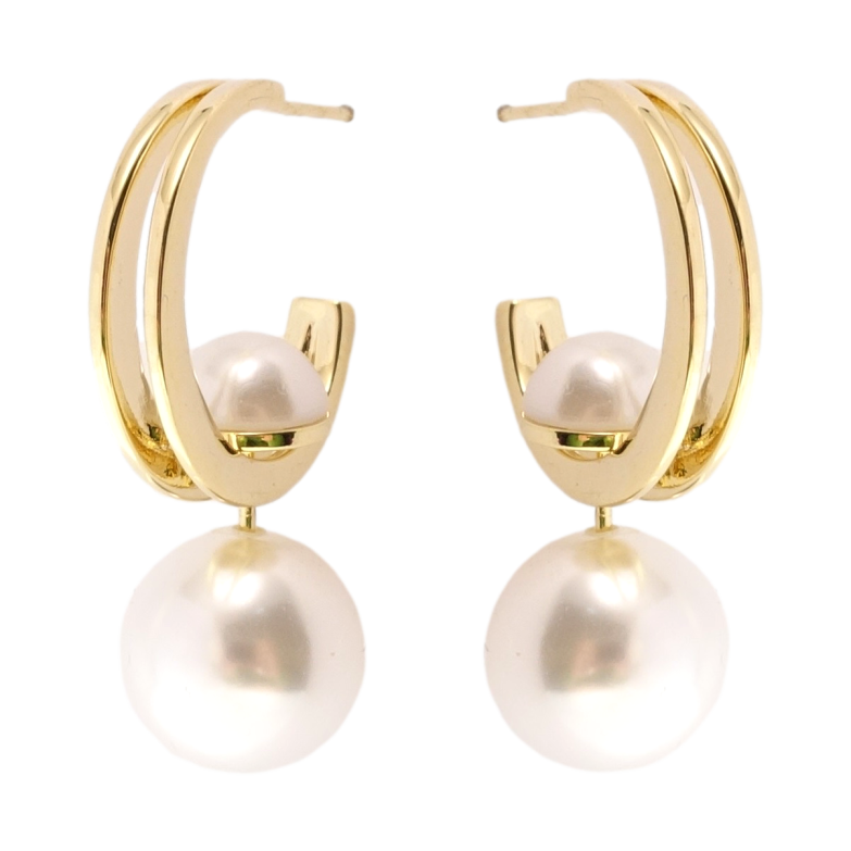 Сережки Xuping JEAN GOUJON Позолота 14K пусети Дуги із перлинними підвісками фото №1 Сережки Xuping JEAN GOUJON Позолота 14K пусети Дуги із перлинними підвісками фото №1