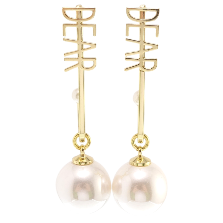 Серьги Xuping JEAN GOUJON Позолота 14K пусеты Жемчужные подвески с надписью фото №1 Серьги Xuping JEAN GOUJON Позолота 14K пусеты Жемчужные подвески с надписью фото №1