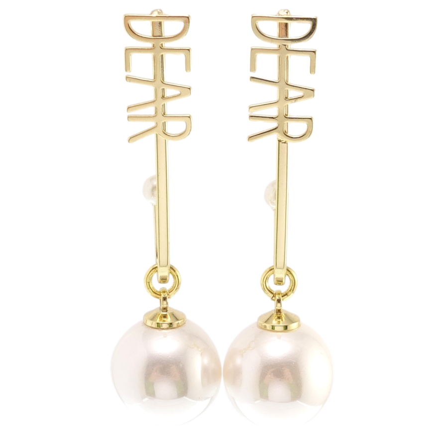 Сережки Xuping JEAN GOUJON Позолота 14K пусети Перлинні підвіски з написом фото №1 Сережки Xuping JEAN GOUJON Позолота 14K пусети Перлинні підвіски з написом фото №1