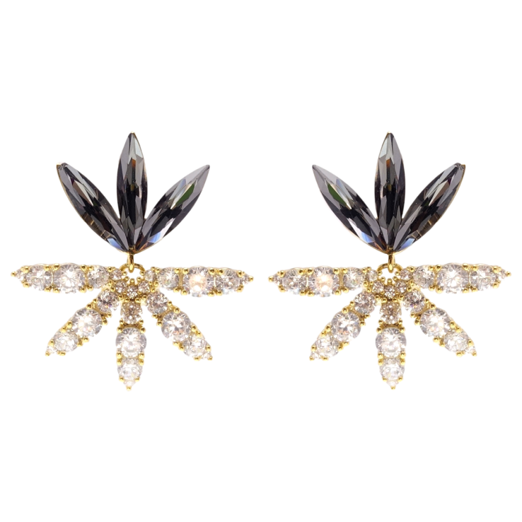 Сережки Xuping JEAN GOUJON Позолота 14K пусети Кристальні квіточки фото №8 Сережки Xuping JEAN GOUJON Позолота 14K пусети Кристальні квіточки фото №8