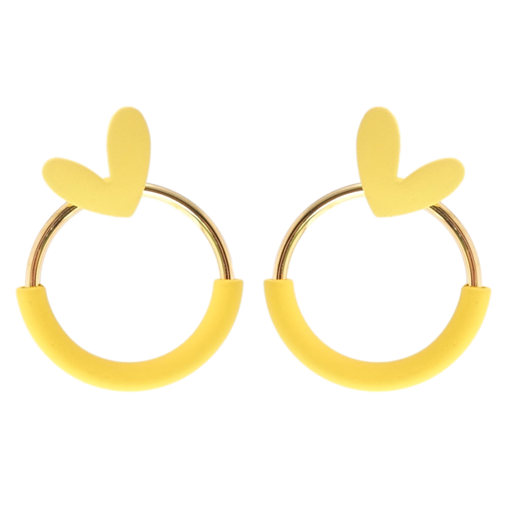 Сережки Xuping JEAN GOUJON Позолота 14K пусети колечки з сердечками покриття Soft фото №9 Сережки Xuping JEAN GOUJON Позолота 14K пусети колечки з сердечками покриття Soft фото №9