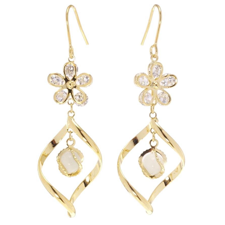 Сережки Xuping JEAN GOUJON Позолота 14K французький замок Кристальні квіточки на один бік фото №1 Сережки Xuping JEAN GOUJON Позолота 14K французький замок Кристальні квіточки на один бік фото №1