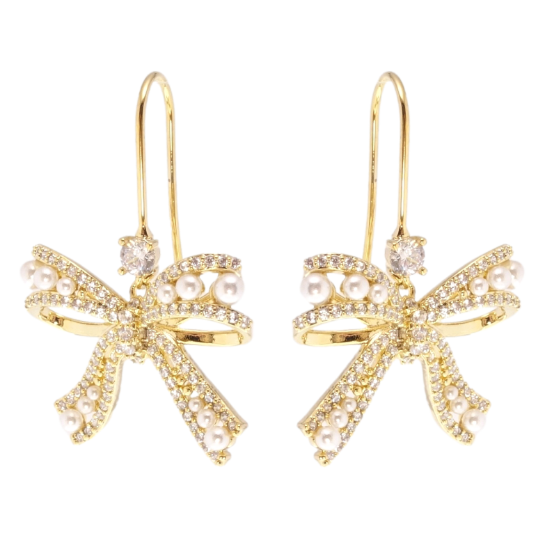 Сережки Xuping JEAN GOUJON Позолота 14K французький замок Банти фото №1 Сережки Xuping JEAN GOUJON Позолота 14K французький замок Банти фото №1