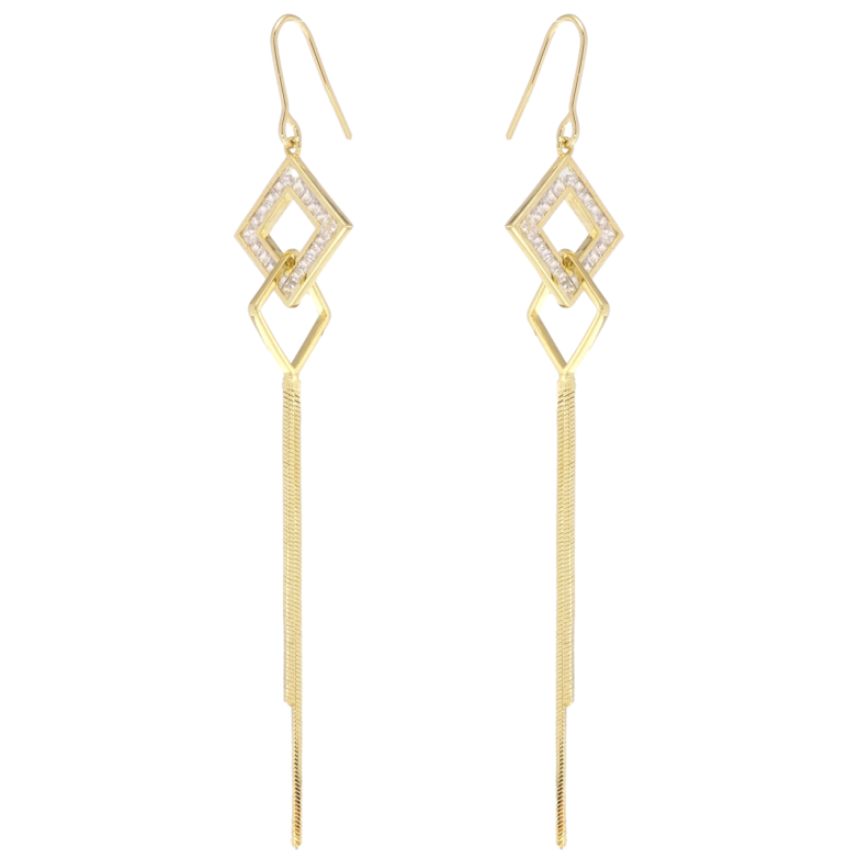 Сережки Xuping JEAN GOUJON Позолота 14K французький замок Ромби фото №1 Сережки Xuping JEAN GOUJON Позолота 14K французький замок Ромби фото №1