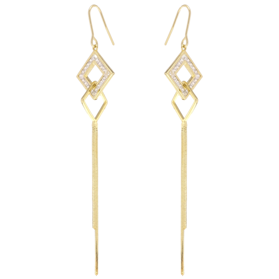 Сережки Xuping JEAN GOUJON Позолота 14K французький замок Ромби фото №1 Сережки Xuping JEAN GOUJON Позолота 14K французький замок Ромби фото №1