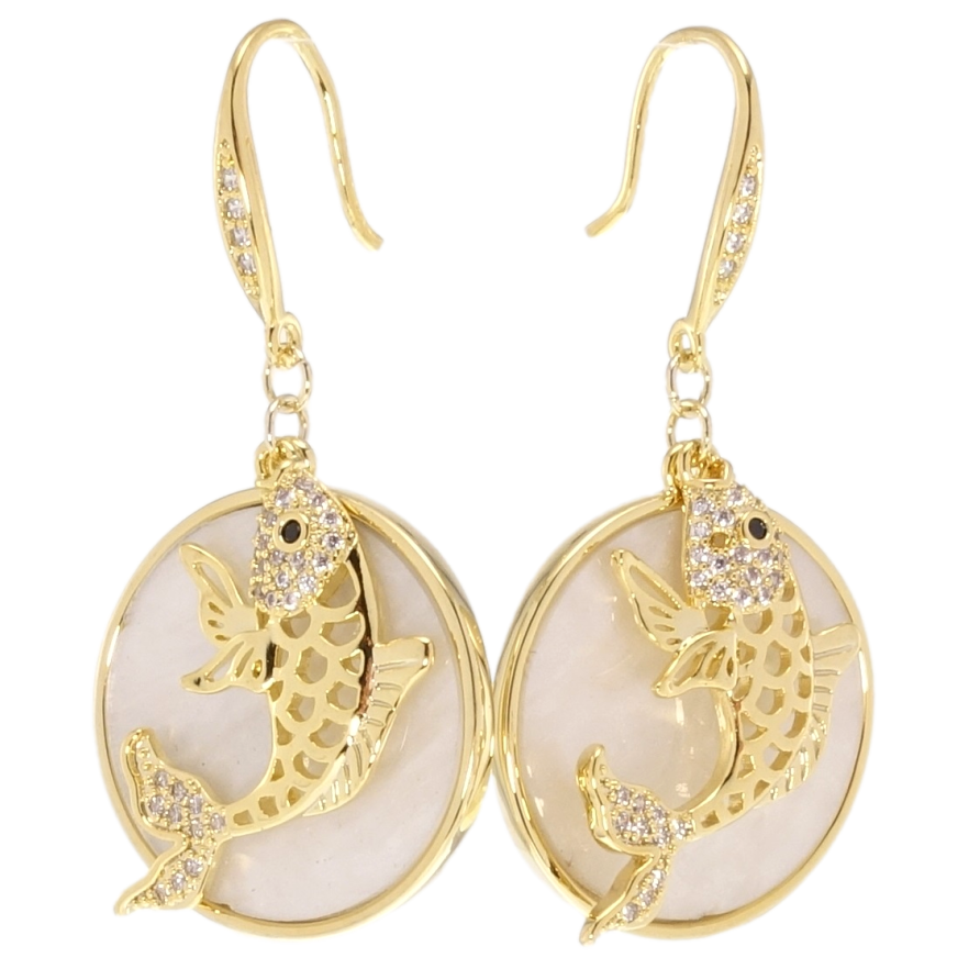 Сережки Xuping JEAN GOUJON Позолота 14K французький замок Рибки на один бік фото №1 Сережки Xuping JEAN GOUJON Позолота 14K французький замок Рибки на один бік фото №1