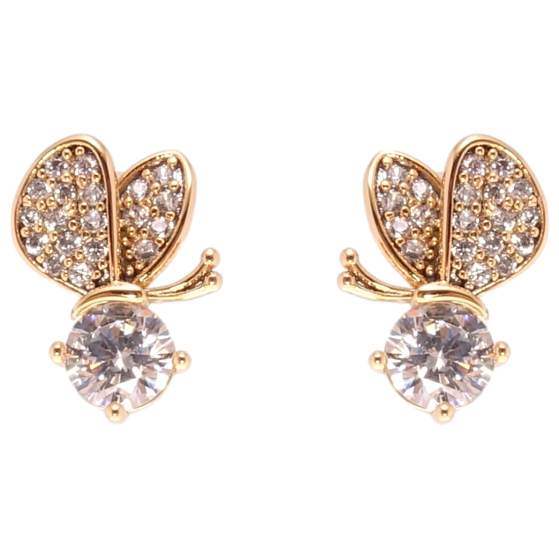 Сережки Xuping JEAN GOUJON Позолота 18K пусети Метелик на кристалі фото №2 Сережки Xuping JEAN GOUJON Позолота 18K пусети Метелик на кристалі фото №2