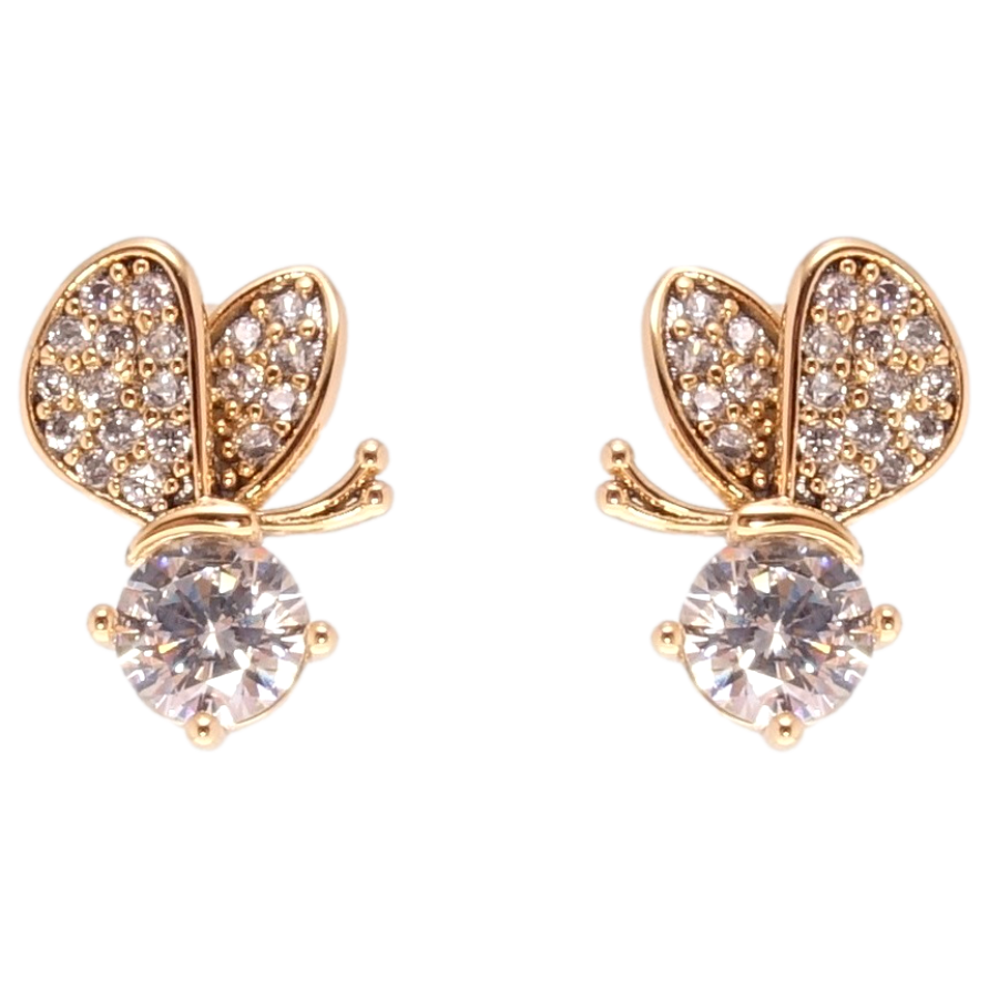 Сережки Xuping JEAN GOUJON Позолота 18K пусети Метелик на кристалі фото №1 Сережки Xuping JEAN GOUJON Позолота 18K пусети Метелик на кристалі фото №1