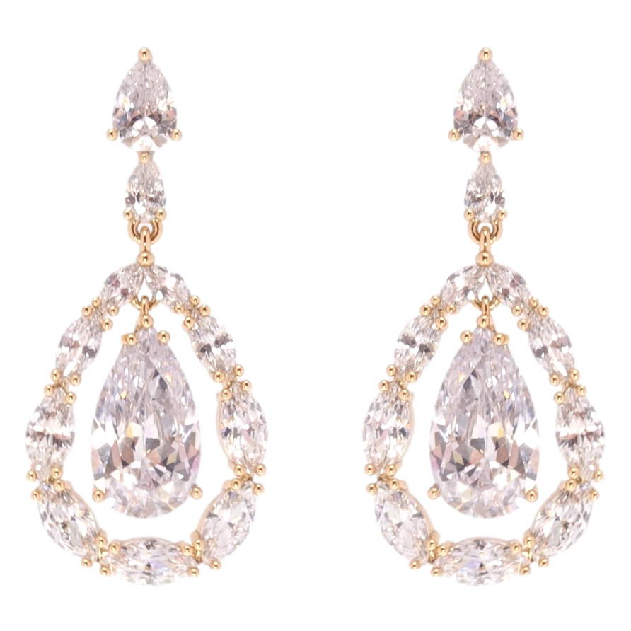 Сережки Xuping JEAN GOUJON Позолота 18K пусети Кристальні підвіски фото №1 Сережки Xuping JEAN GOUJON Позолота 18K пусети Кристальні підвіски фото №1