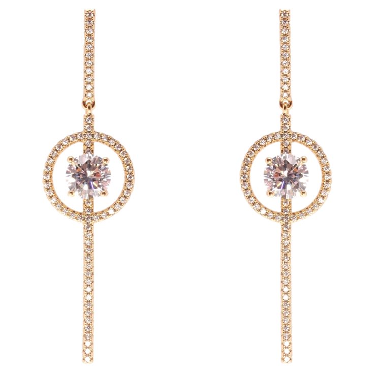 Сережки Xuping JEAN GOUJON Позолота 18K пусети Кристальні підвіски фото №7