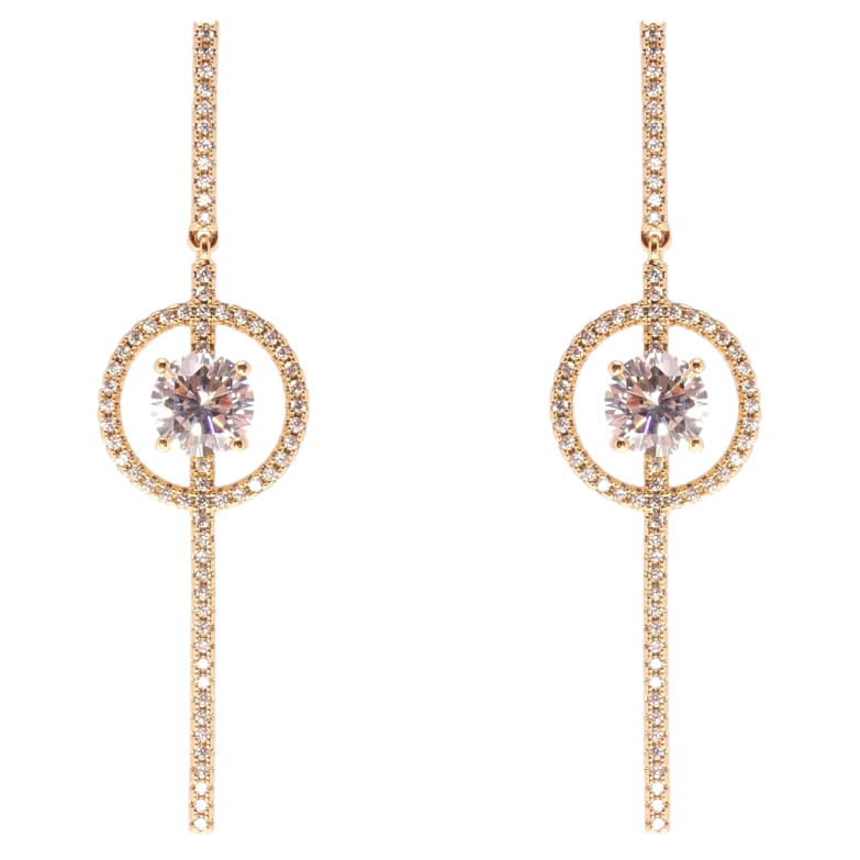 Сережки Xuping JEAN GOUJON Позолота 18K пусети Кристальні підвіски фото №1