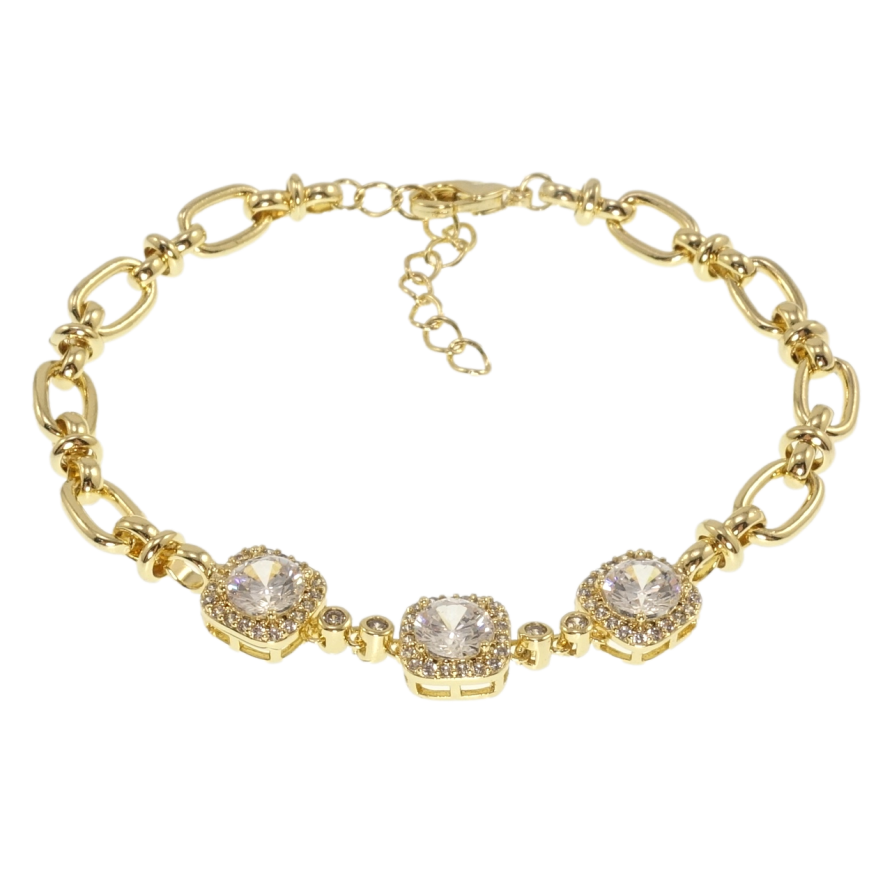 Браслети Xuping JEAN GOUJON Позолота 14K Три кристали розмір з дод.ланцюжком 16-19см х 3-5мм фото №1 Браслети Xuping JEAN GOUJON Позолота 14K Три кристали розмір з дод.ланцюжком 16-19см х 3-5мм фото №1