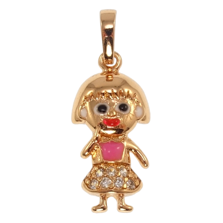Кулон дитячий Xuping Позолота 18K Дівчинка з цирконієм та емаллю для ланцюжка до 5мм фото №1 Кулон дитячий Xuping Позолота 18K Дівчинка з цирконієм та емаллю для ланцюжка до 5мм фото №1