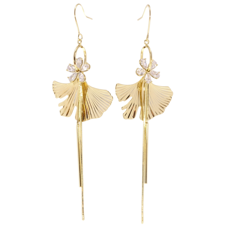 Серьги Xuping Позолота 14K подвески французский замок Кристальные цветочки узор на одну сторону фото №1 Серьги Xuping Позолота 14K подвески французский замок Кристальные цветочки узор на одну сторону фото №1