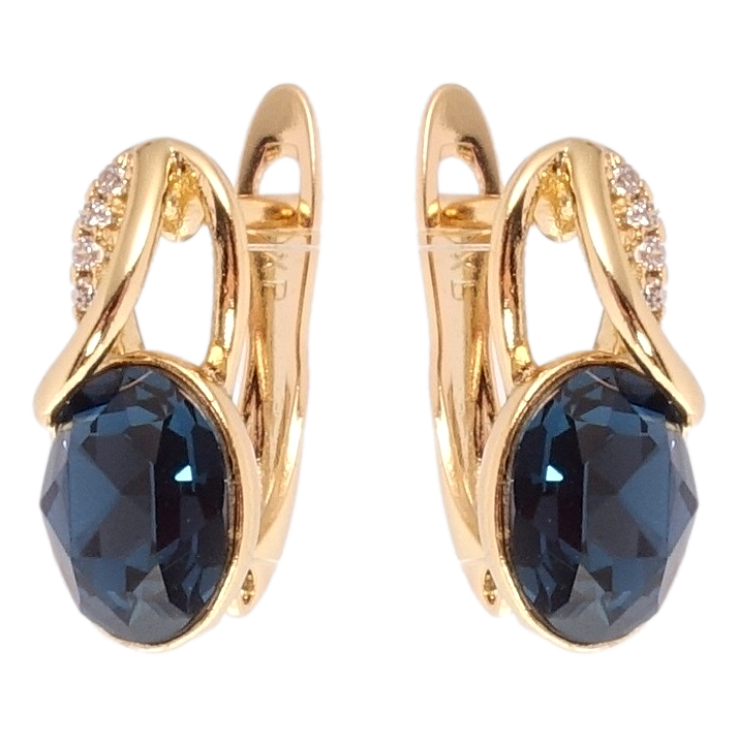 Сережки Xuping колір 18K з кристалами Swarovski англійський замок Кристал Montana фото №19 Сережки Xuping колір 18K з кристалами Swarovski англійський замок Кристал Montana фото №19