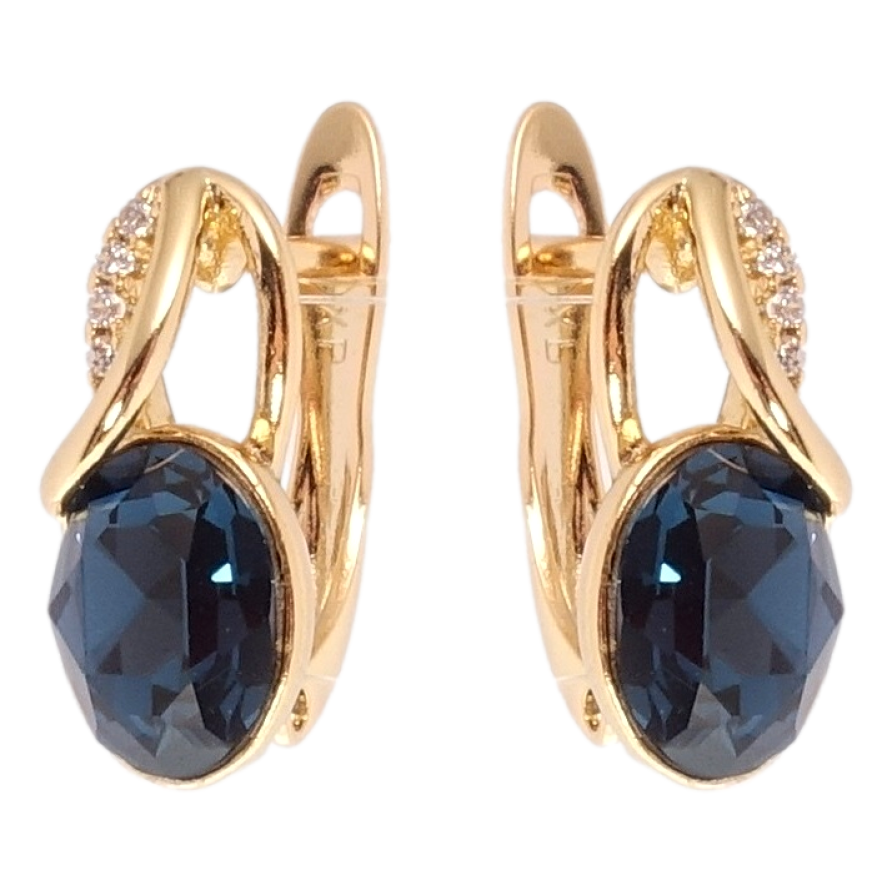 Серьги Xuping цвет 18K с кристаллами Swarovski английский замок Кристалл Montana фото №1