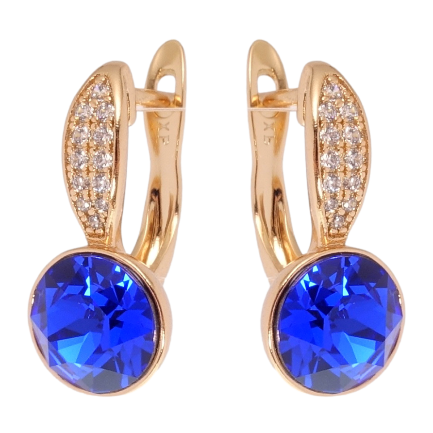 Серьги Xuping цвет 18K с кристаллами Swarovski английский замок Кристалл Capri Blue фото №1 Серьги Xuping цвет 18K с кристаллами Swarovski английский замок Кристалл Capri Blue фото №1
