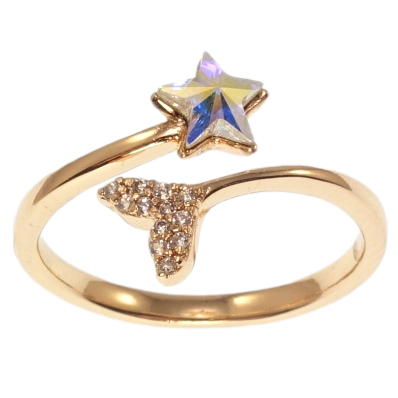 Каблучка Xuping колір 18K із кристалами Swarovski Кристальна зірка АВ фото №1