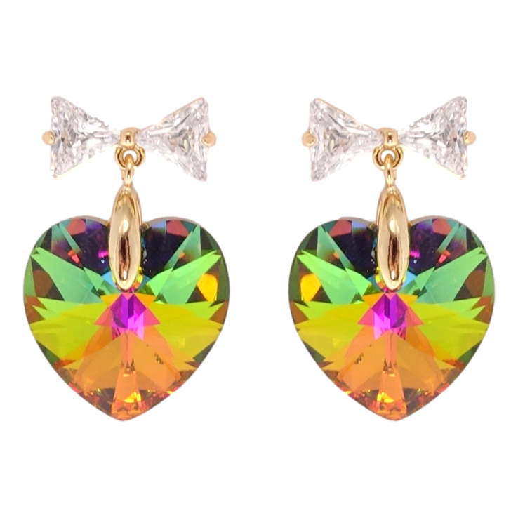 Сережки Xuping колір 18K з кристалами Swarovski пусети Банти з кристалами Vitrail Medium фото №23