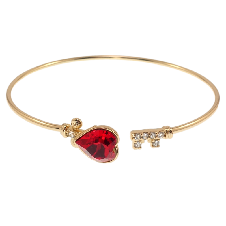 Браслет Xuping колір 18K з кр-ми Swarovski Кристальне серце Light Siam ø 5,4см фото №1