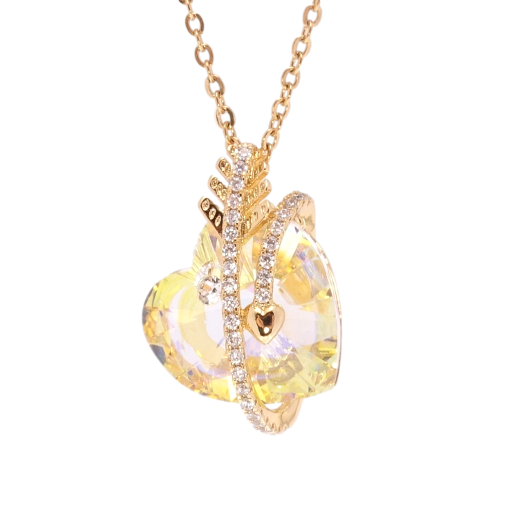 Кулон Xuping 18K з кр-ми Swarovski на ланцюжку Кристальне серце Sunshine Delite довжина 40-45см х 2мм фото №11