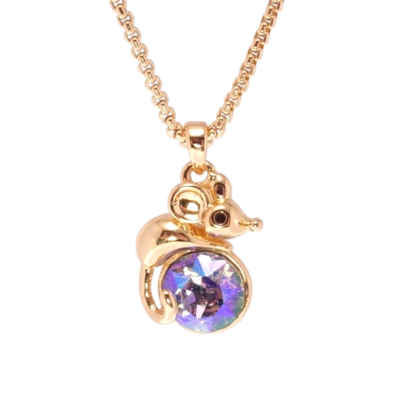 Кулон Xuping 18K с кр-ми Swarovski на цепочке Мышонок с кристаллом Peridot Shimmer длина 40-45см х 1мм фото №1 Кулон Xuping 18K с кр-ми Swarovski на цепочке Мышонок с кристаллом Peridot Shimmer длина 40-45см х 1мм фото №1