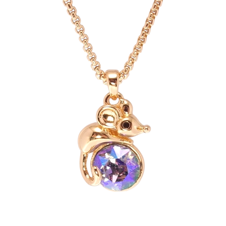 Кулон Xuping 18K с кр-ми Swarovski на цепочке Мышонок с кристаллом Peridot Shimmer длина 40-45см х 1мм фото №1 Кулон Xuping 18K с кр-ми Swarovski на цепочке Мышонок с кристаллом Peridot Shimmer длина 40-45см х 1мм фото №1