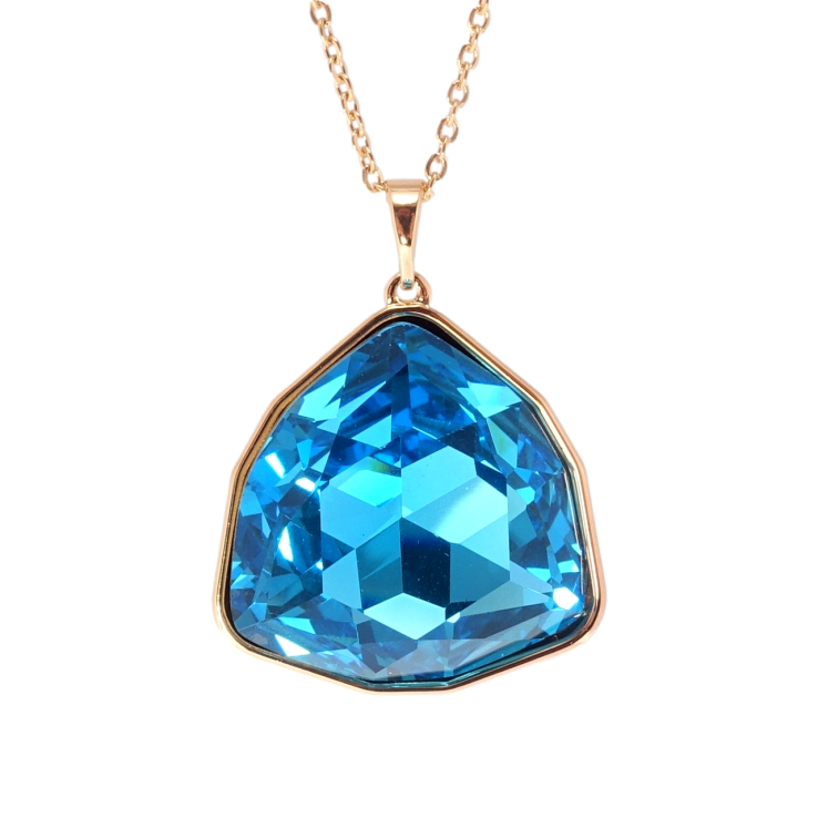 Кулон Xuping 18K з кр-ми Swarovski на ланцюжку Кристал Blue Zircon довжина 40-45,5см х 1мм фото №13