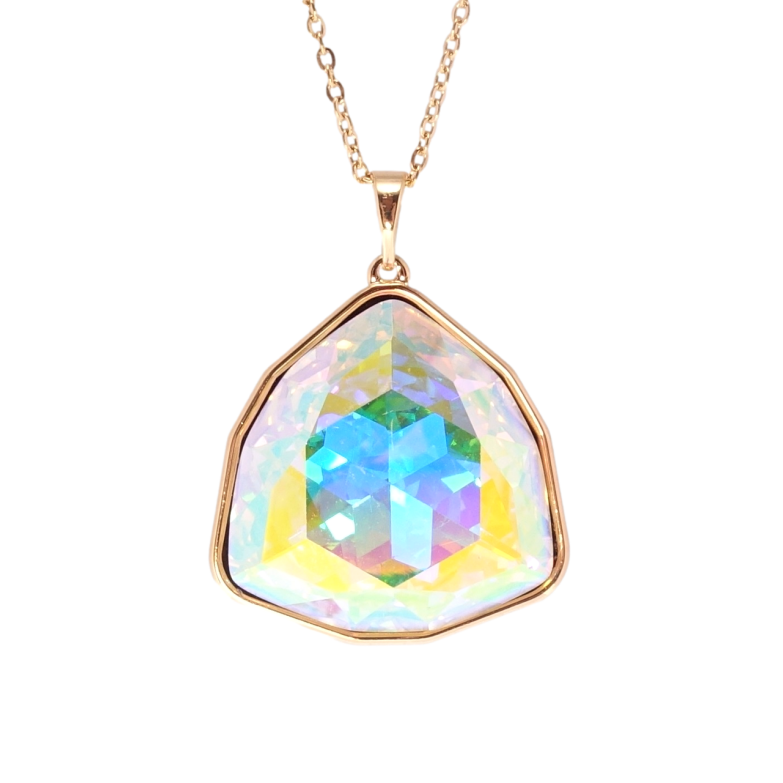 Кулон Xuping 18K з кр-ми Swarovski на ланцюжку Кристал АВ довжина 41-46см х 1мм фото №1