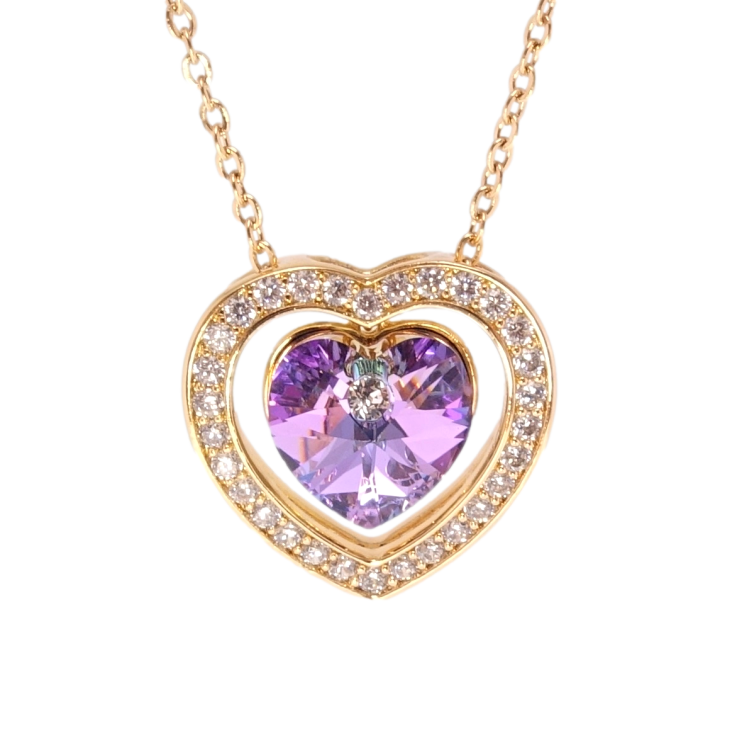 Кулон Xuping 18K з кр-ми Swarovski на ланцюжку Серце з кристалом Paradise Shine довжина 40-46см х 1мм фото №23