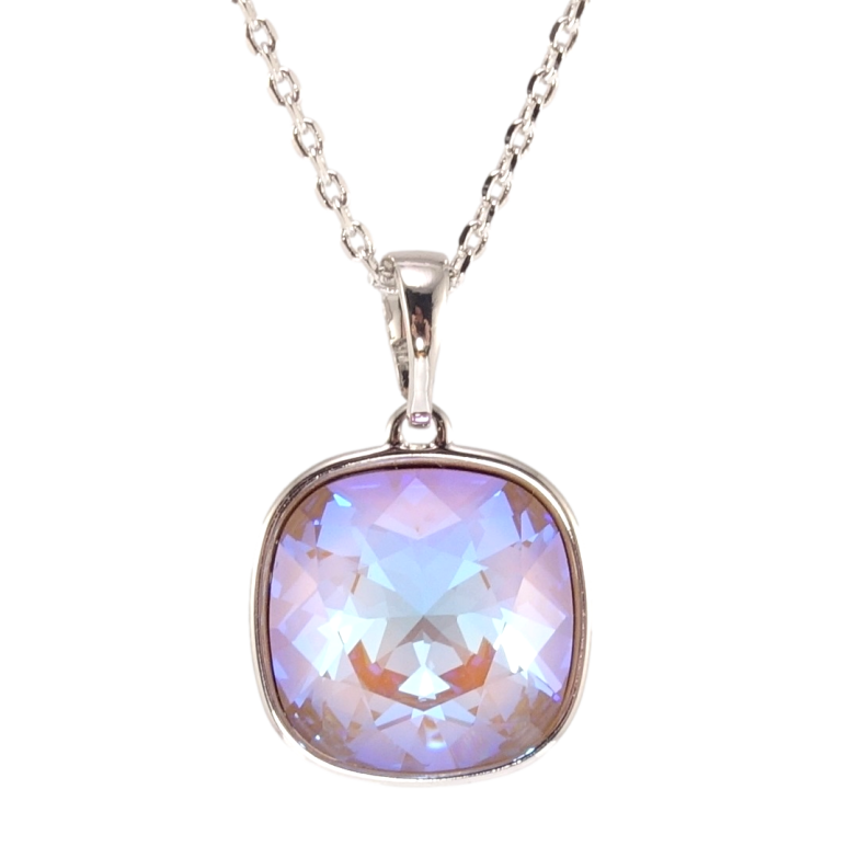 Кулон Xuping цвет Родий с кр-ми Swarovski на цепочке Кристалл Cappuccino Delite 14х14мм длина 40-45см х 1мм фото №1