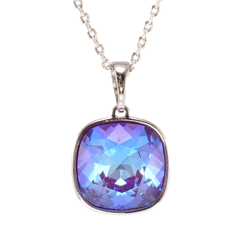 Кулон Xuping колір Родій з кр-ми Swarovski на ланцюжку Кристал Burgundy Delite 14х14мм довжина 40-45см х 1мм фото №1 Кулон Xuping колір Родій з кр-ми Swarovski на ланцюжку Кристал Burgundy Delite 14х14мм довжина 40-45см х 1мм фото №1