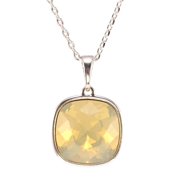 Кулон Xuping колір Родій з кр-ми Swarovski на ланцюжку Кристал Yellow Opal 14х14мм довжина 40-45см х 1мм фото №23 Кулон Xuping колір Родій з кр-ми Swarovski на ланцюжку Кристал Yellow Opal 14х14мм довжина 40-45см х 1мм фото №23
