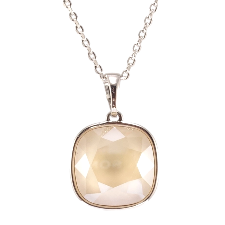 Кулон Xuping цвет Родий с кр-ми Swarovski на цепочке Кристалл Sand Opal 14х14мм длина 40-45см х 1мм фото №1 Кулон Xuping цвет Родий с кр-ми Swarovski на цепочке Кристалл Sand Opal 14х14мм длина 40-45см х 1мм фото №1