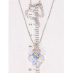 Кулон Xuping колір Родій з кр-ми Swarovski на ланцюжку Кристальне серце Shimmer довжина 40-45см х 1мм фото №2